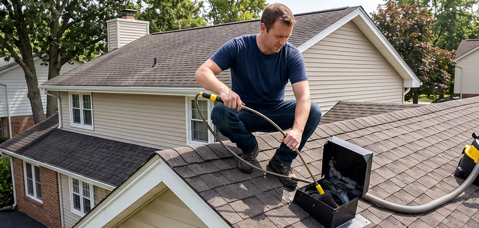 Multi-Story Roof Dryer Vent Cleaning in Jersey City